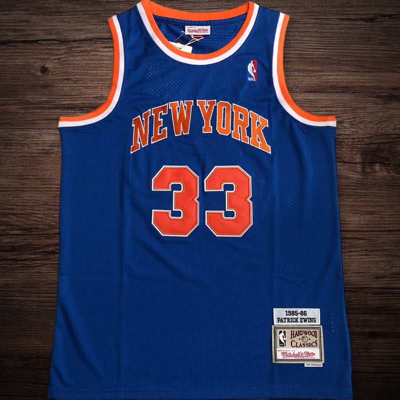 Men’s 1985-86 New York #33 Ewing Jersey in Blue
