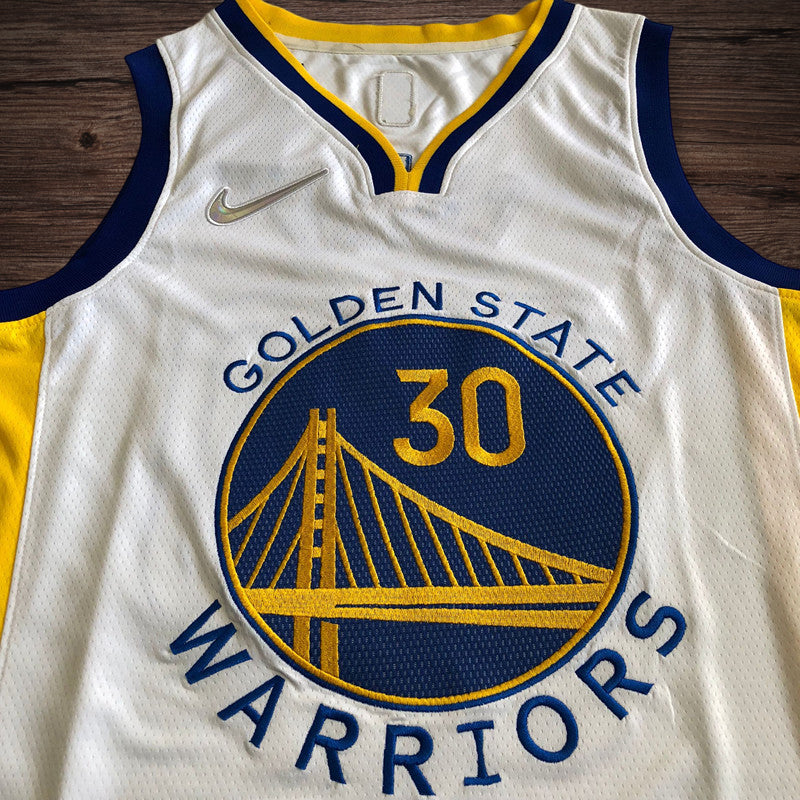 Men’s Golden State Warriors #30 Curry 75th anniversary Jersey White