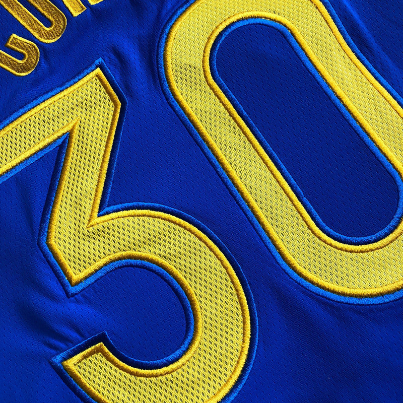 Men’s Golden State Warriors #30 Curry 75th anniversary Jersey Blue