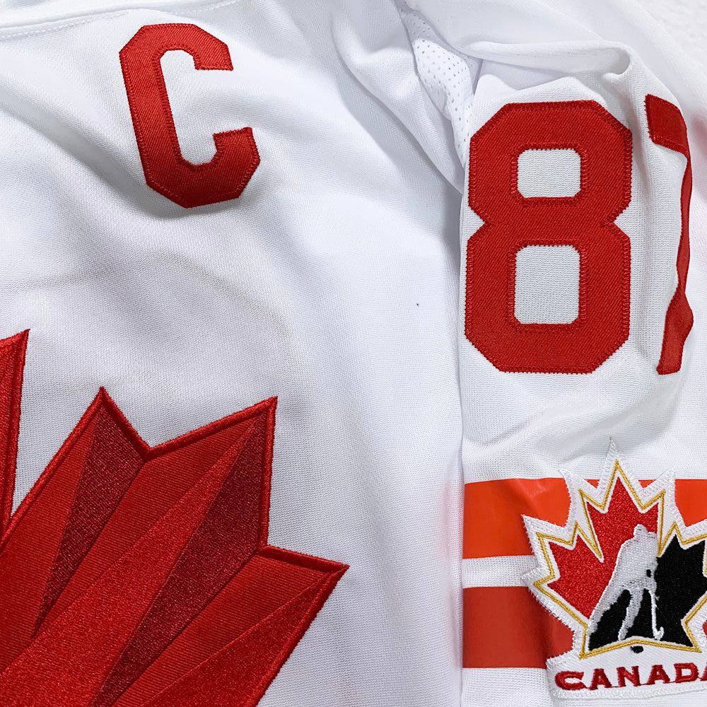 Men’s Hockey Canada #87 Sidney Crosby White 2026 Olympic Stitched Jersey “C” Patches