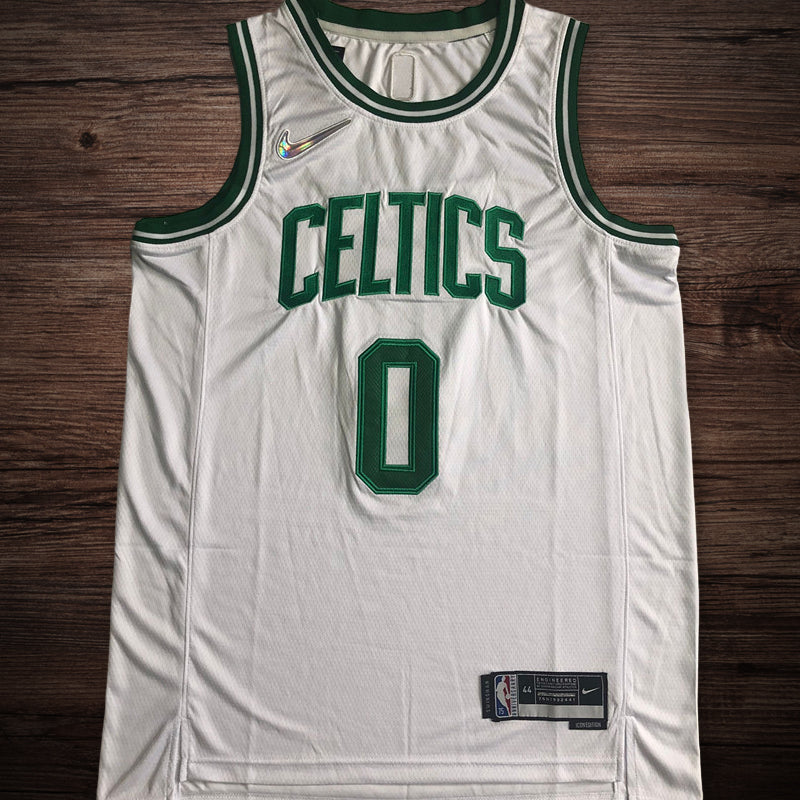 Men’s Boston Celtics 75th anniversary #0 Tatum Jersey White All Stitched
