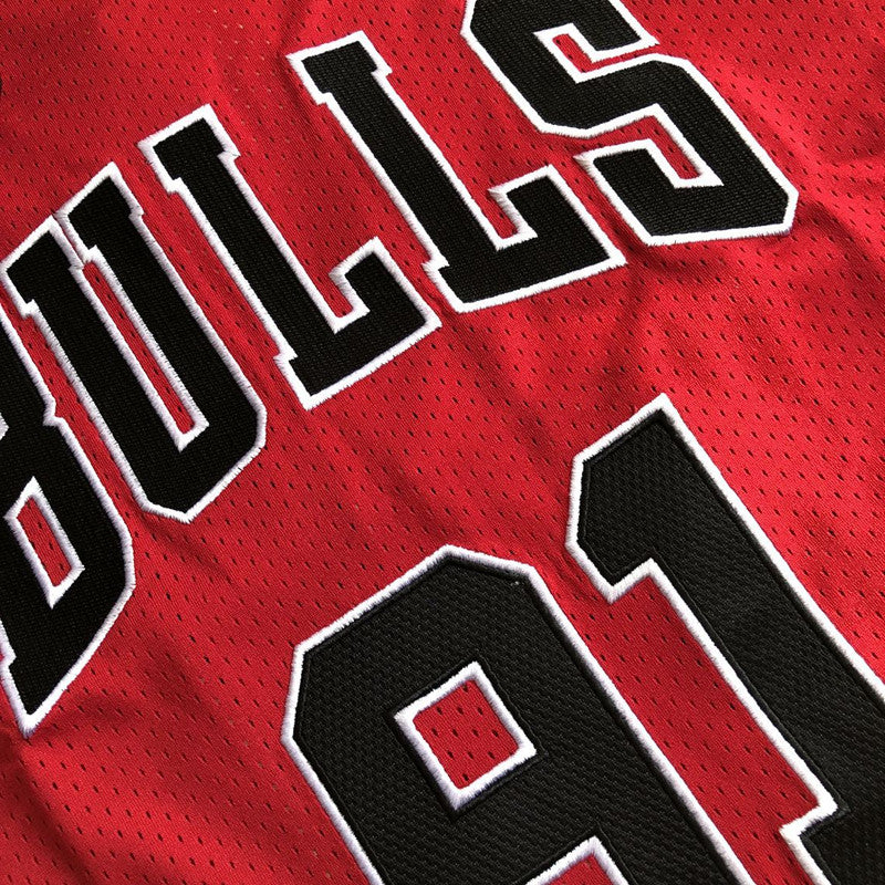 Men’s Chicago Bulls 1997-98 Finals #91 Dennis Rodman Jersey Red