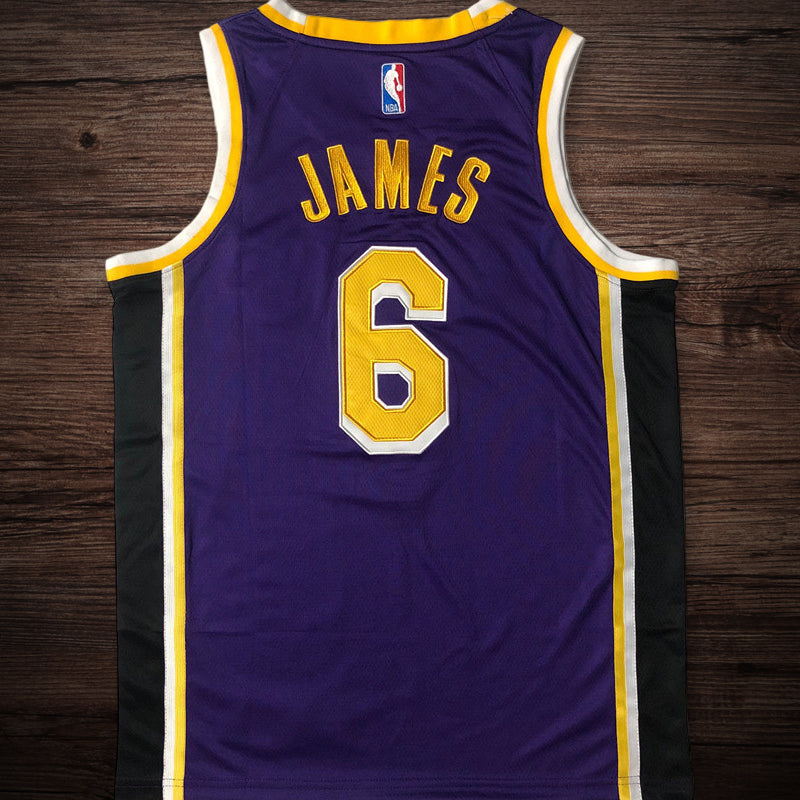 Men’s Los Angeles Lakers #6 Lebron James Jersey Purple
