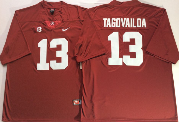 Alabama Crimson Tide Red #13 TAGOVAILOA Stitched Jersey