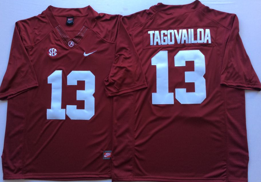 Alabama Crimson Tide Red #13 TAGOVAILOA Stitched Jersey