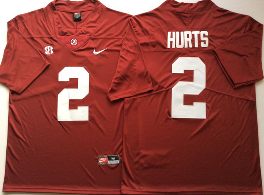 Alabama Crimson Tide Red #2 HURTS Stitched Jersey