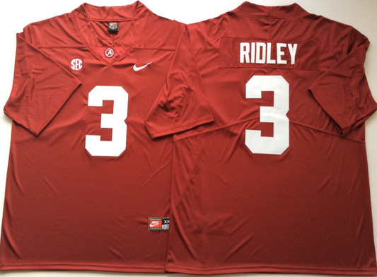 Alabama Crimson Tide Red #3 RIDLEY Stitched Jersey