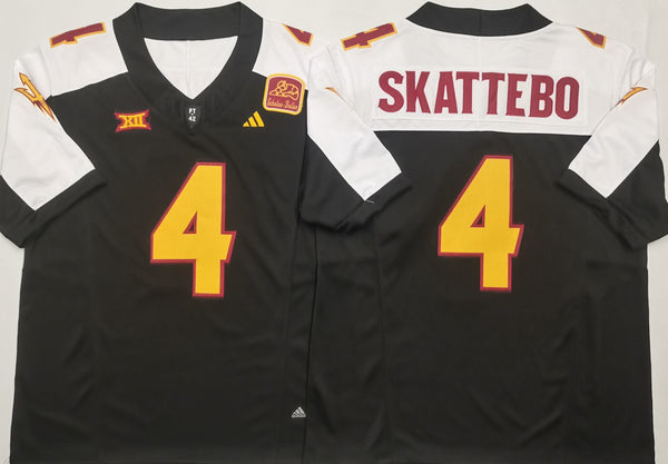 Arizona Sun Devils Black White #4 SKATTEBO Stitched Jersey
