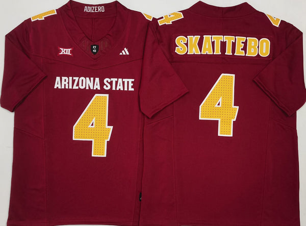 Arizona Sun Devils Red #4 SKATTEBO Stitched Jersey