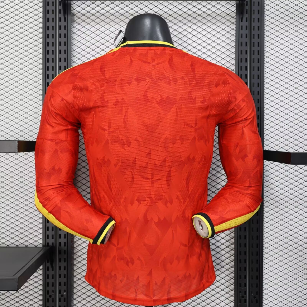 Men’s Belgium 26 27 Player Version Home LS Soccer Jersey