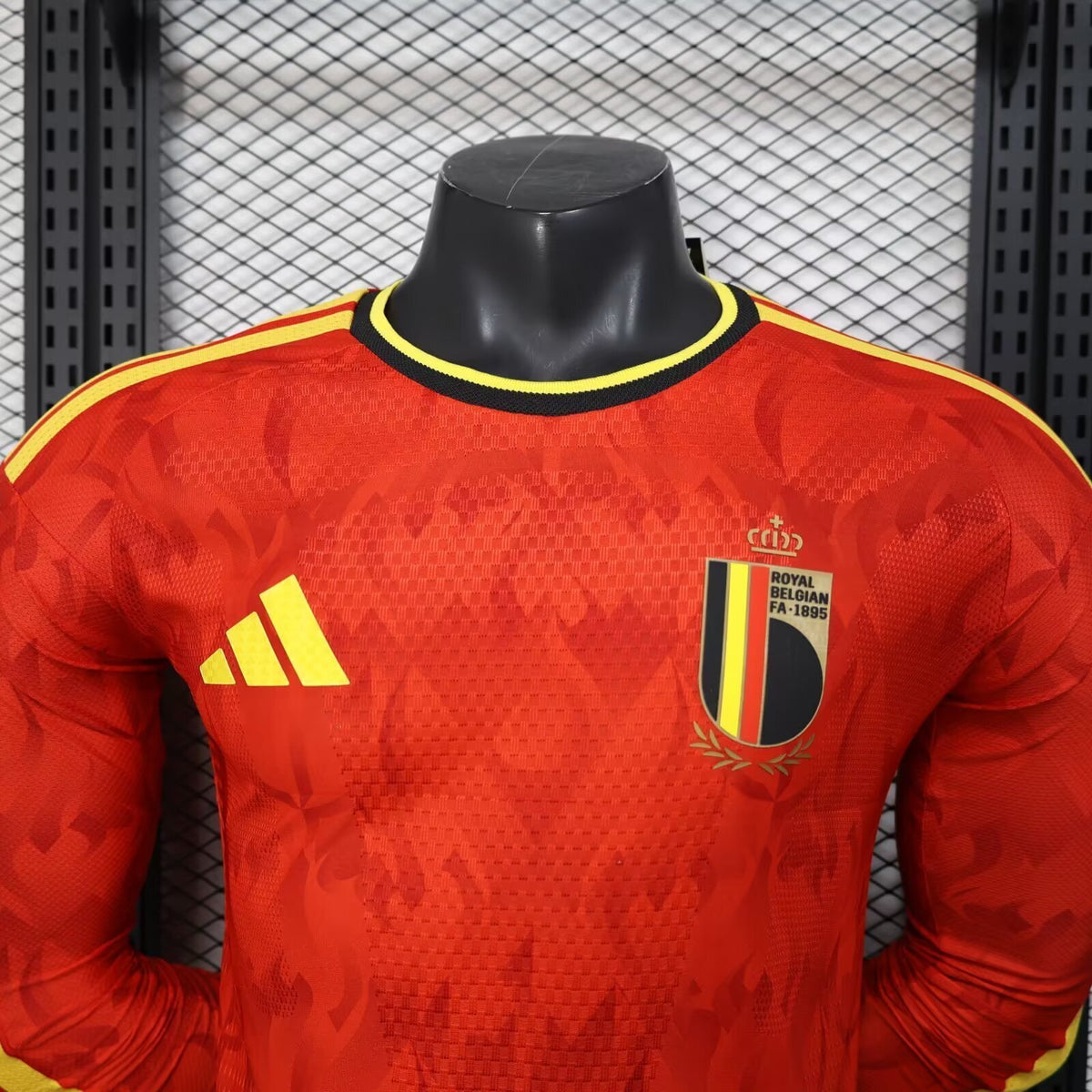 Men’s Belgium 26 27 Player Version Home LS Soccer Jersey
