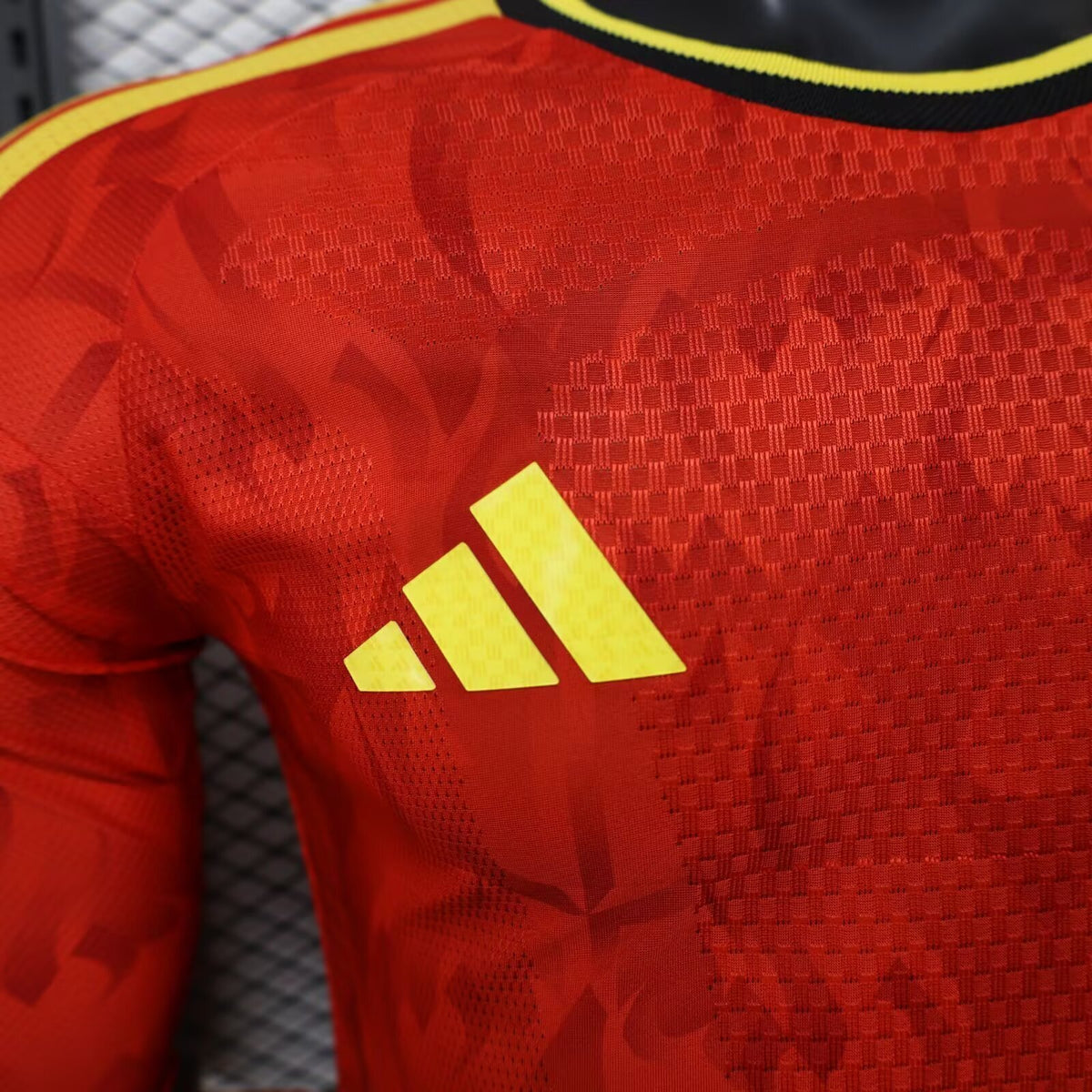 Men’s Belgium 26 27 Player Version Home LS Soccer Jersey