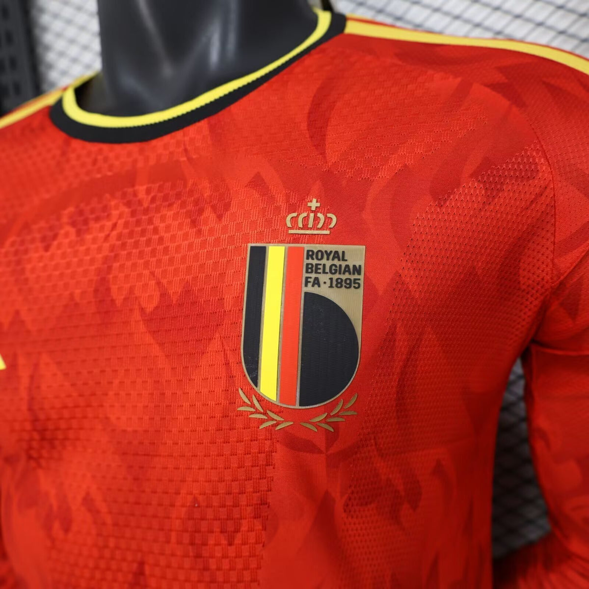 Men’s Belgium 26 27 Player Version Home LS Soccer Jersey