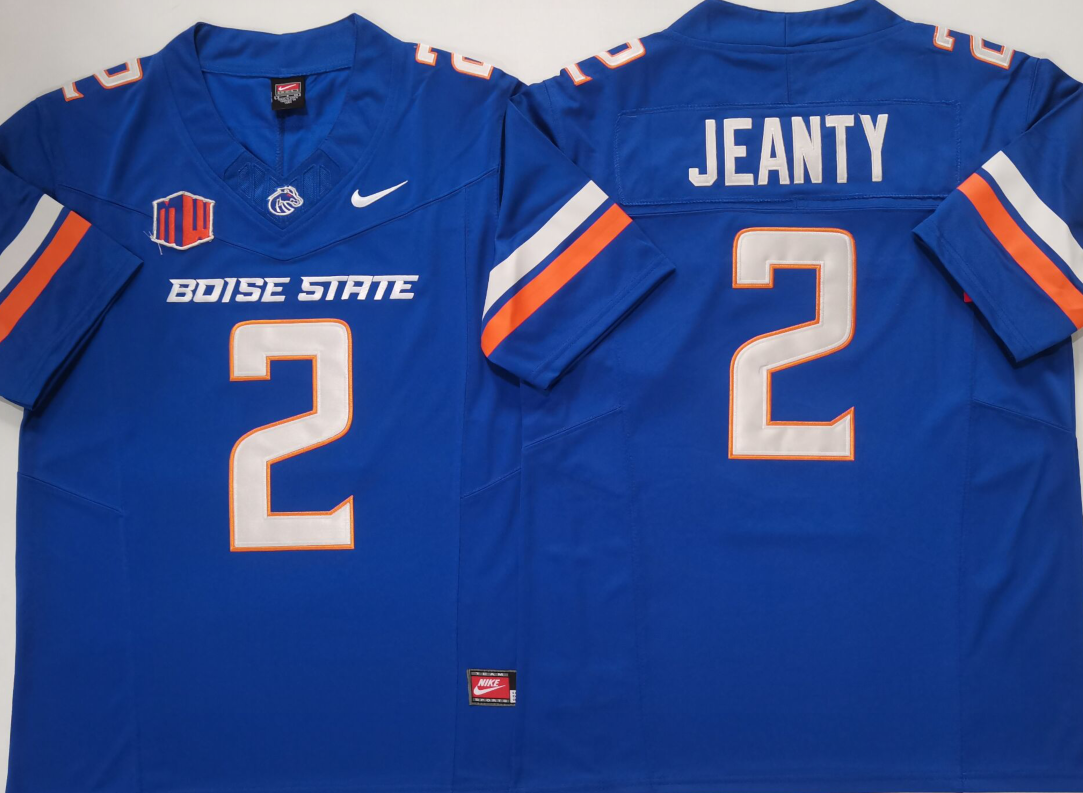Boise State Broncos Blue #2 JEANTY Stitched Jersey