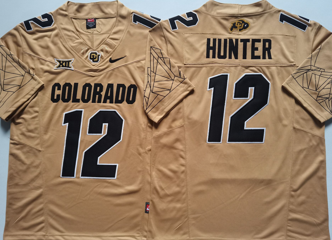 COLORADO BUFFALOES Yellow #12 HUNTER Stitched Jersey