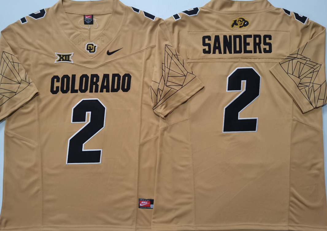COLORADO BUFFALOES Yellow #2 SANDERS Stitched Jersey