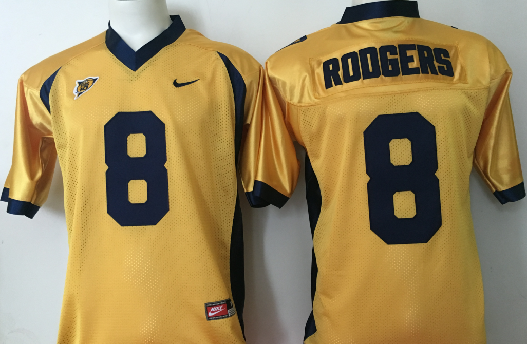 California Golden Bears YELLOW #8 Stitched Jersey