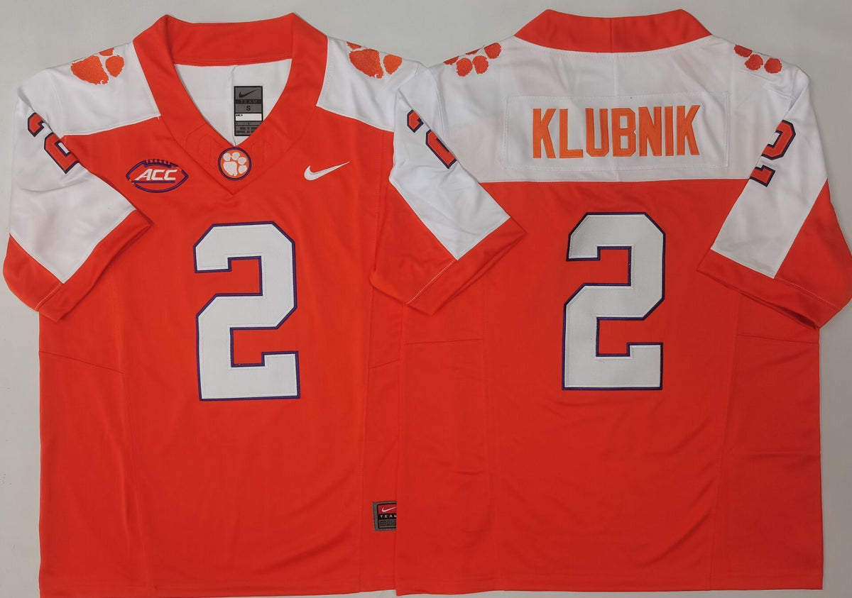 Clemson Tigers Orange/White #2 KLUBNIK Stitched Jersey