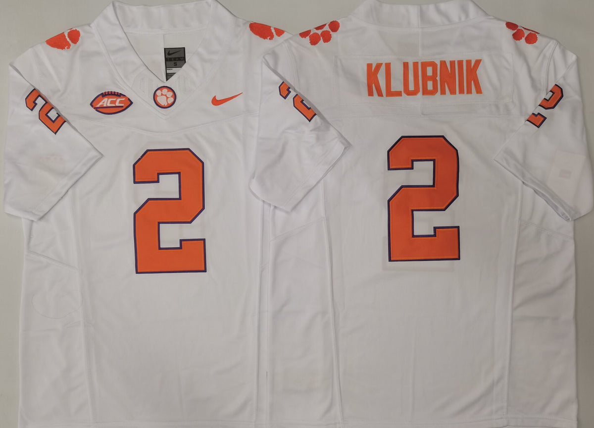Clemson Tigers White #2 KLUBNIK Stitched Jersey