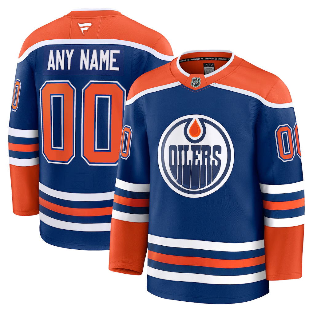 Custom Men’s Edmonton Oilers Royal Stitched Jersey