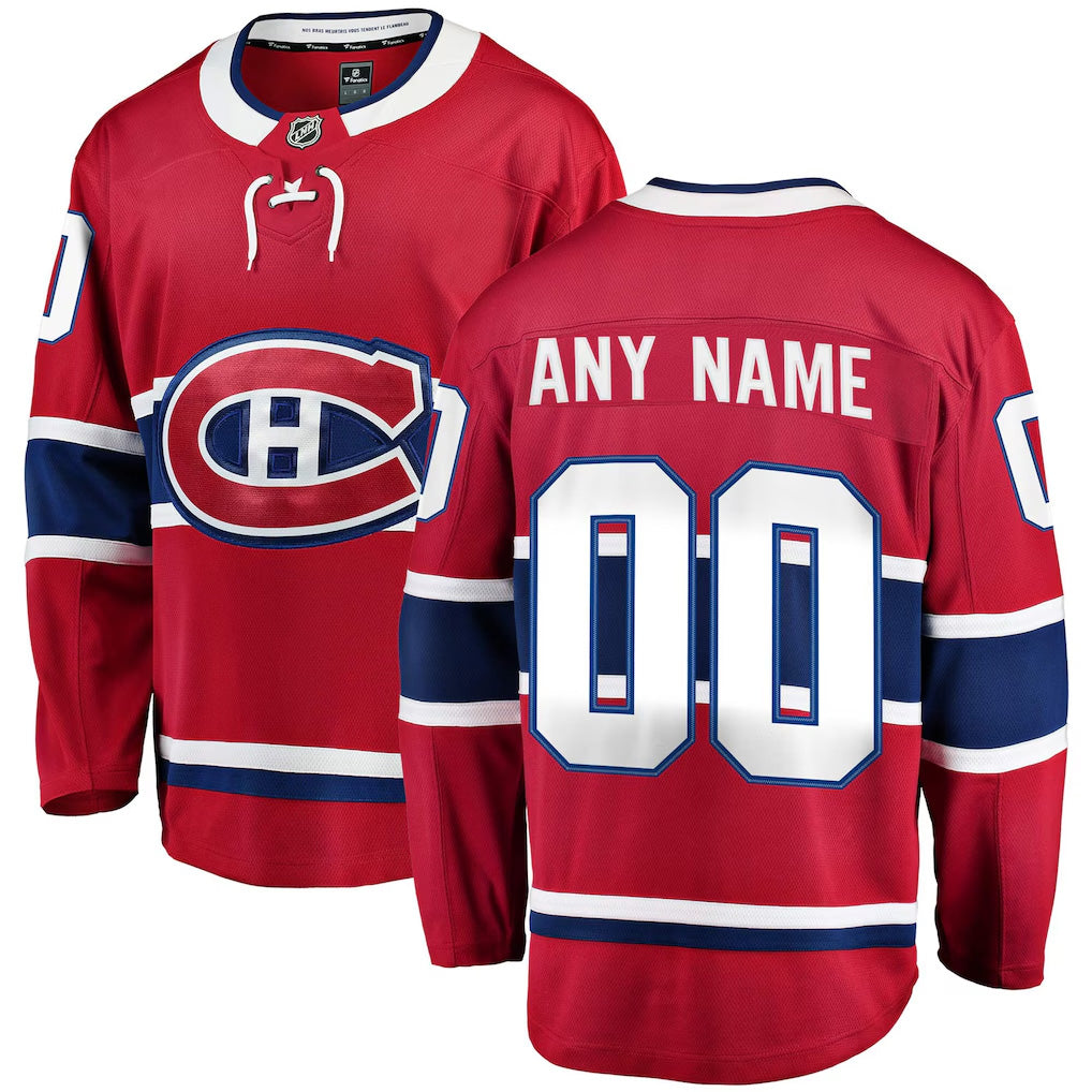 Custom Men’s Montreal Canadiens Red Stitched Jersey