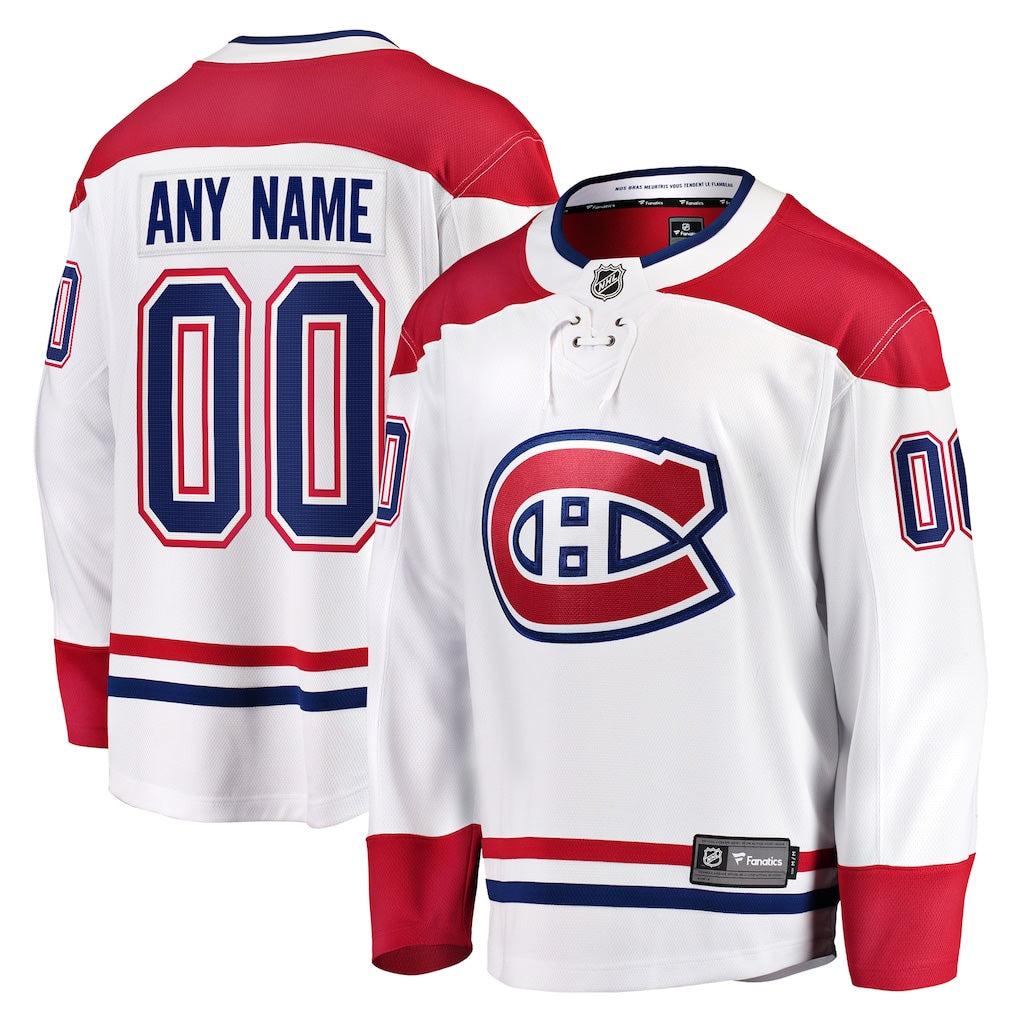 Custom Men’s Montreal Canadiens White Stitched Jersey