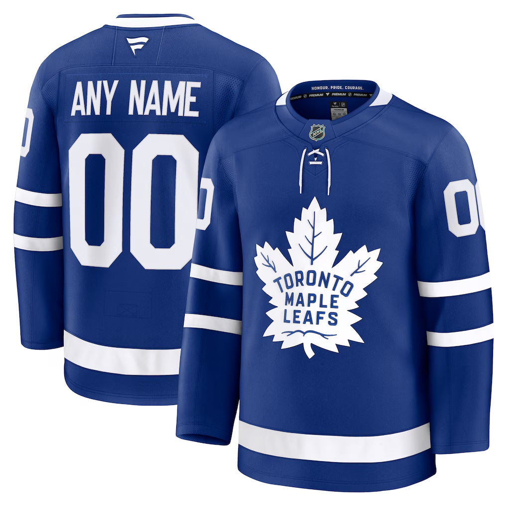 Custom Men’s Toronto Maple Leafs Blue Stitched Jersey