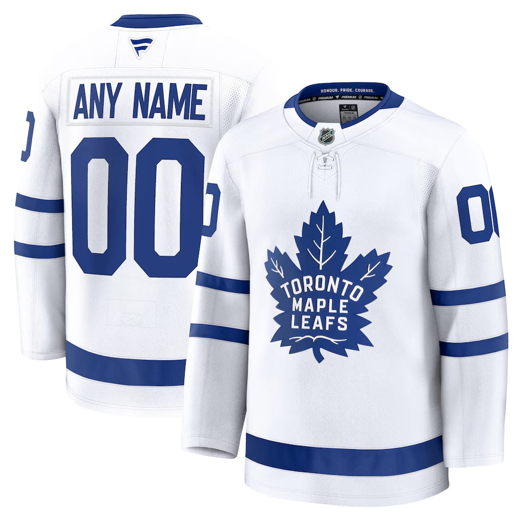 Custom Men’s Toronto Maple Leafs White Stitched Jersey