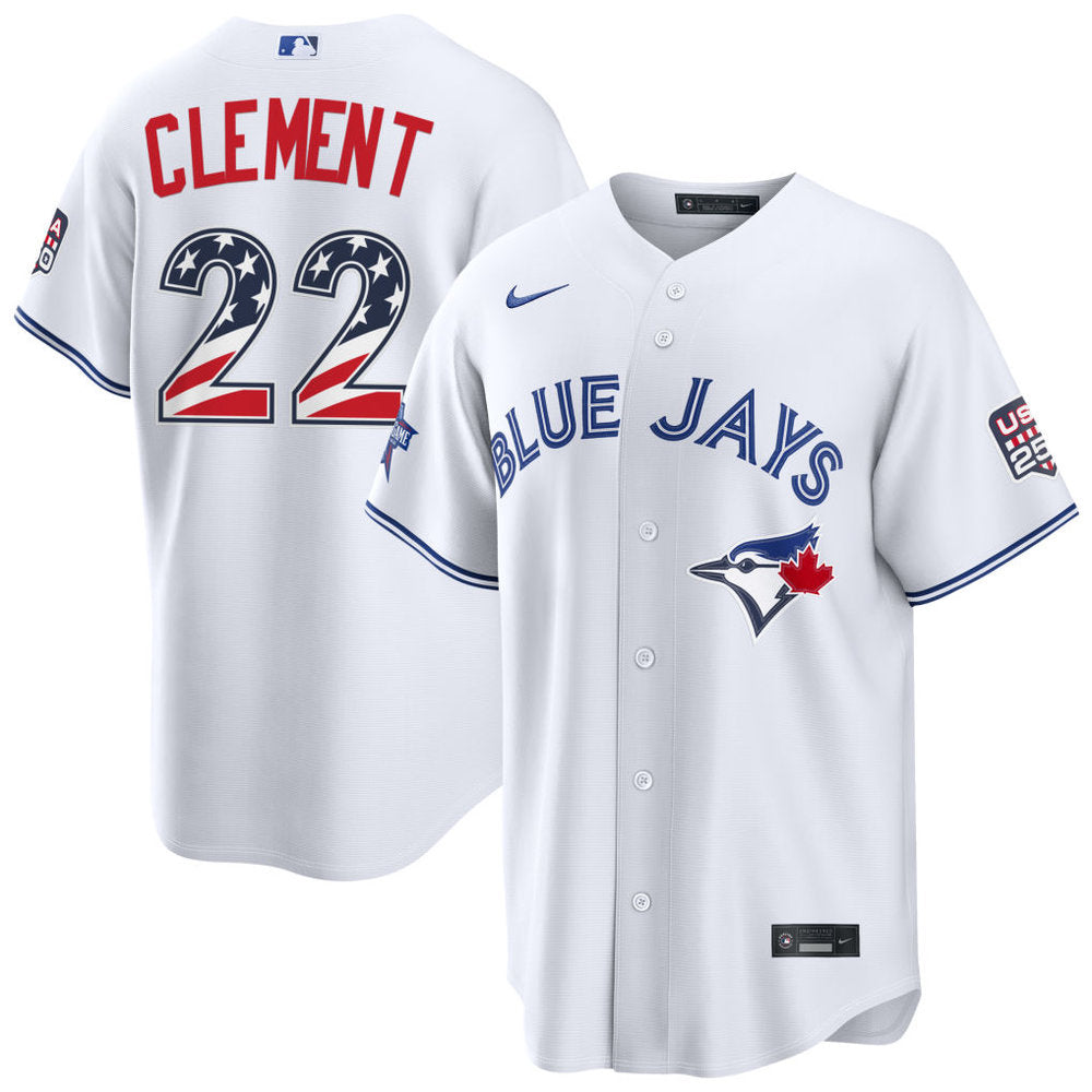 Men’s Toronto Blue Jays #22 Ernie Clement Nike White 2026 All-Star Edition Stars & Stripes Stadium Jersey