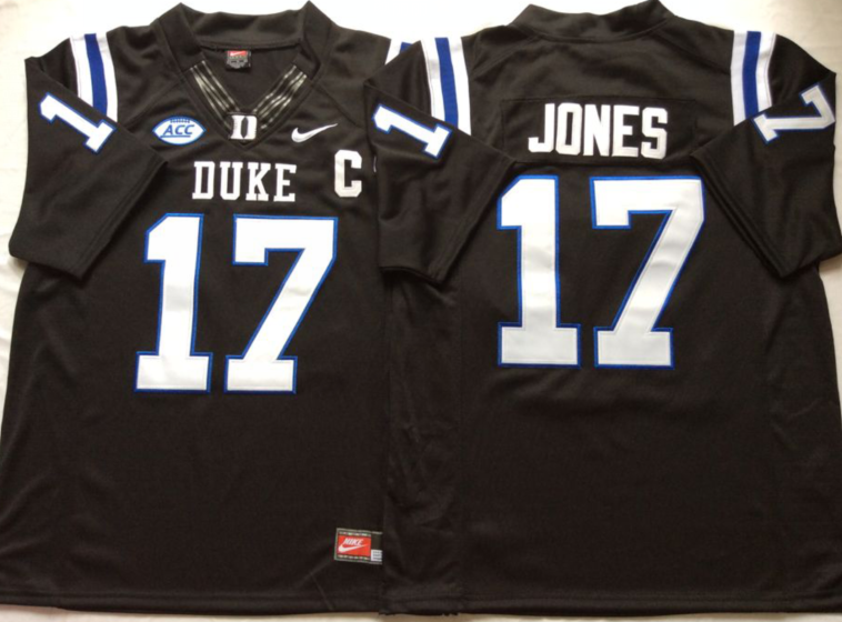 Duke Blue Devils Black #17 JONES Stitched Jersey