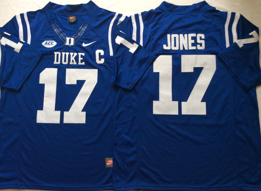 Duke Blue Devils Blue #17 JONES Stitched Jersey