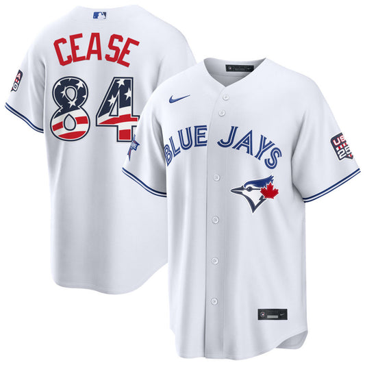 Men’s Toronto Blue Jays #84 Dylan Cease Nike White 2026 All-Star Edition Stars & Stripes Stadium Jersey