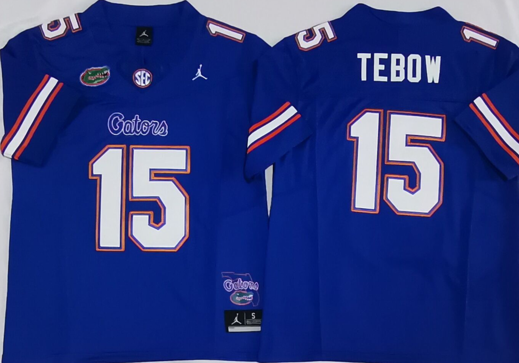 Florida Gators Blue #15 TEBOW Stitched Jersey