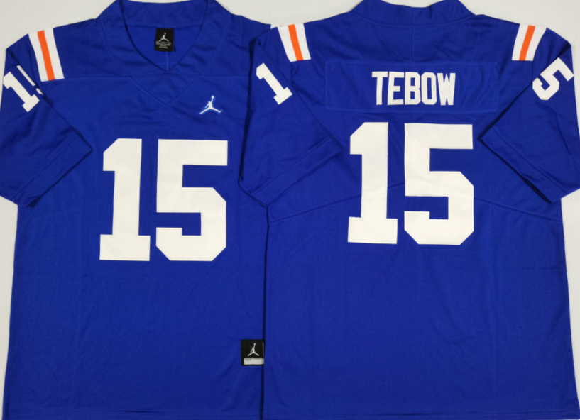 Florida Gators Blue #15 TEBOW Stitched Jersey