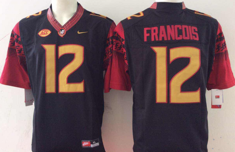 Florida State Seminoles #12 Black FRANCOIS Stitched Jersey