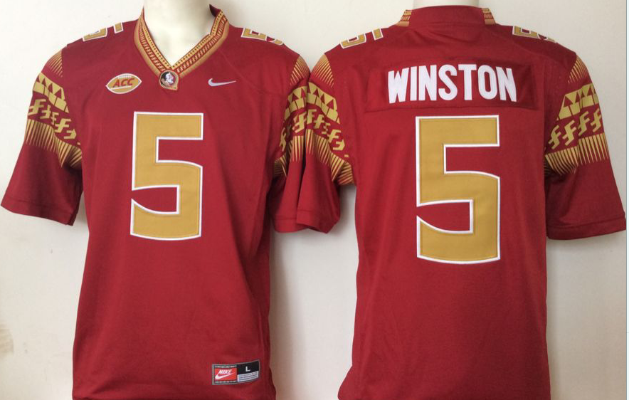 Florida State Seminoles Red #5 Winston Stitched Jersey