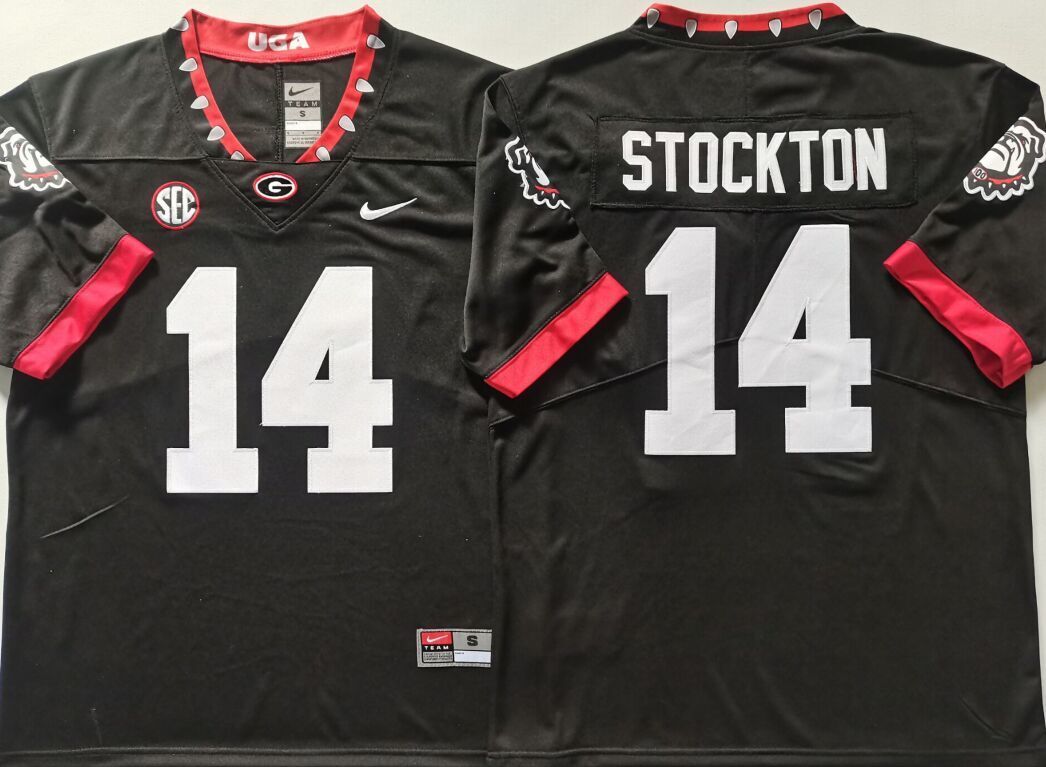 Georgia Bulldogs Black #14 STOCKTON Stitched Jersey