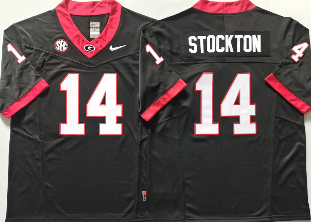Georgia Bulldogs Black #14 STOCKTON Stitched Jersey