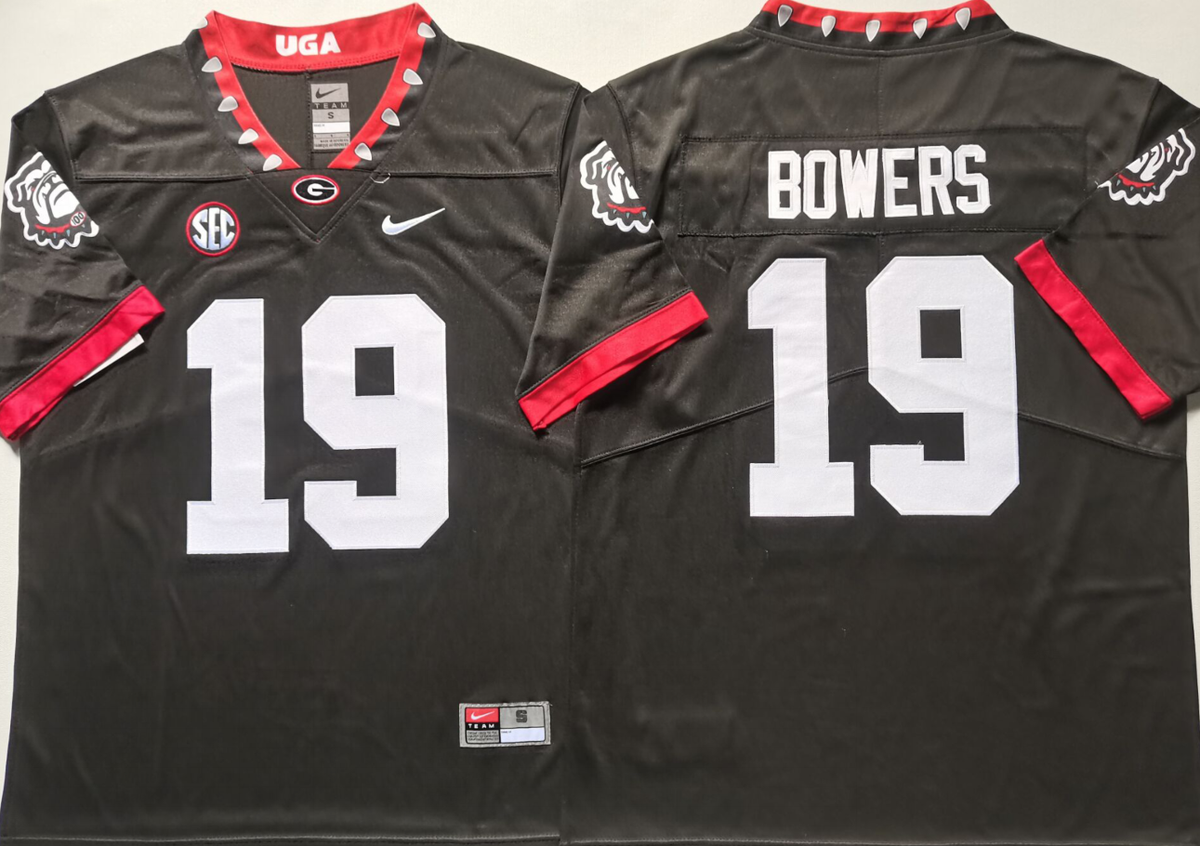 Georgia Bulldogs Black #19 BOWERS Stitched Jersey