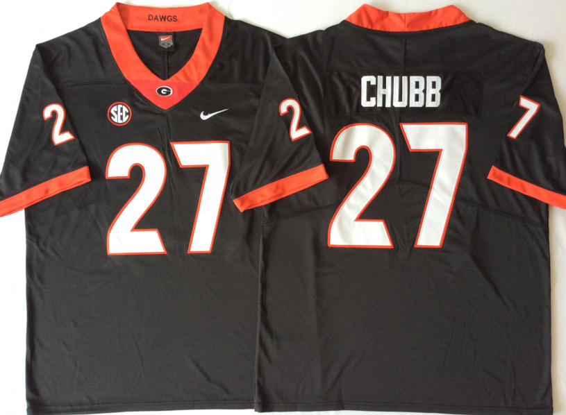 Georgia Bulldogs Black #27 CHUBB Stitched Jersey