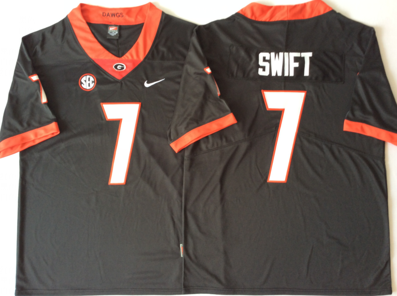 Georgia Bulldogs Black #7 SWIFT Stitched Jersey