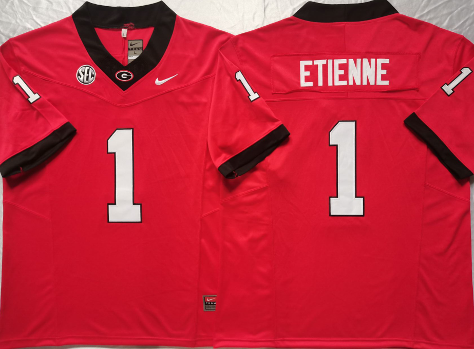 Georgia Bulldogs Red #1 ETIENNE Stitched Jersey