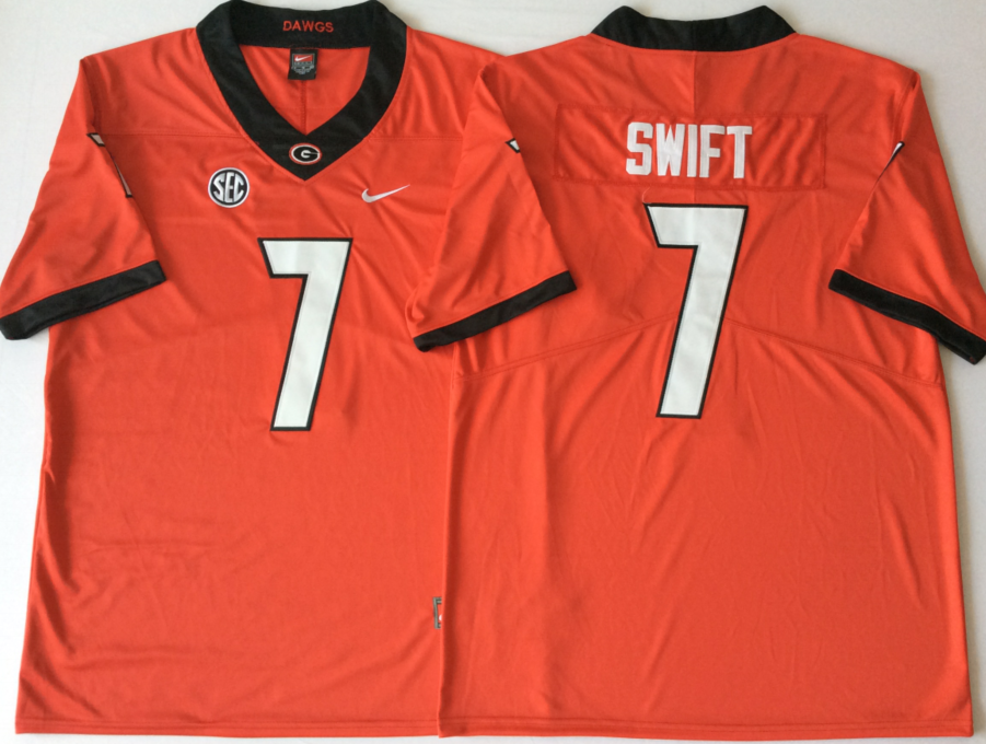 Georgia Bulldogs Red #7 SWIFT Stitched Jersey