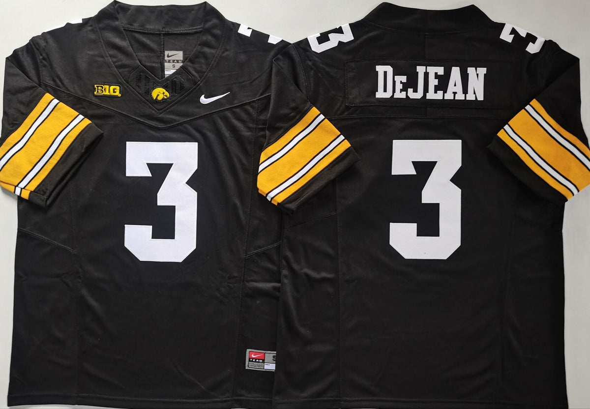 Iowa Hawkeyes Black #3 DEJEAN Stitched Jersey
