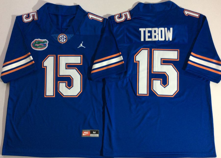 Jordan Florida Gators Blue #15 TEBOW Stitched Jersey