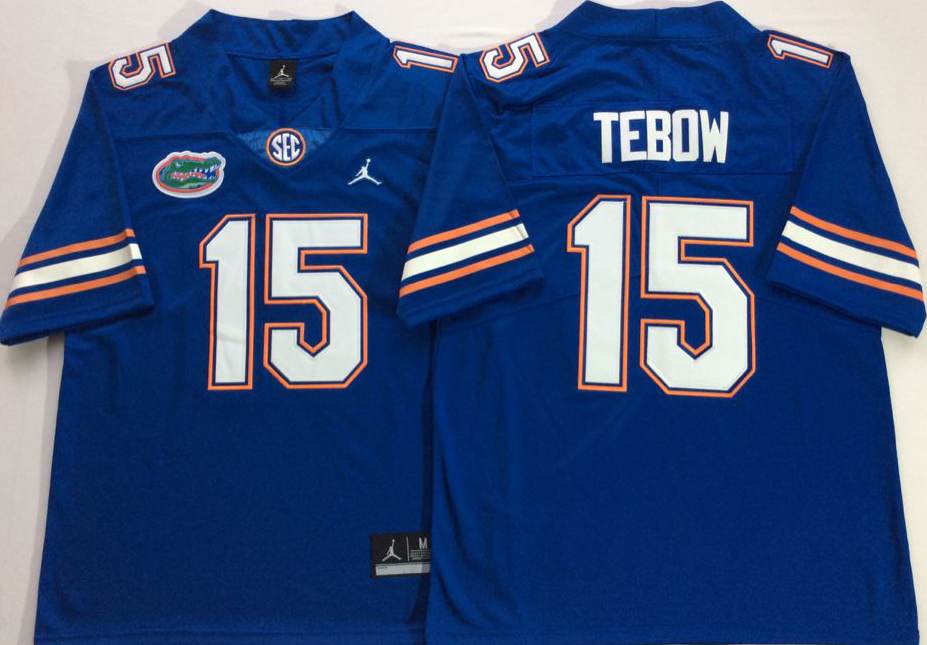 Jordan Florida Gators Blue #15 TEBOW Stitched Jersey