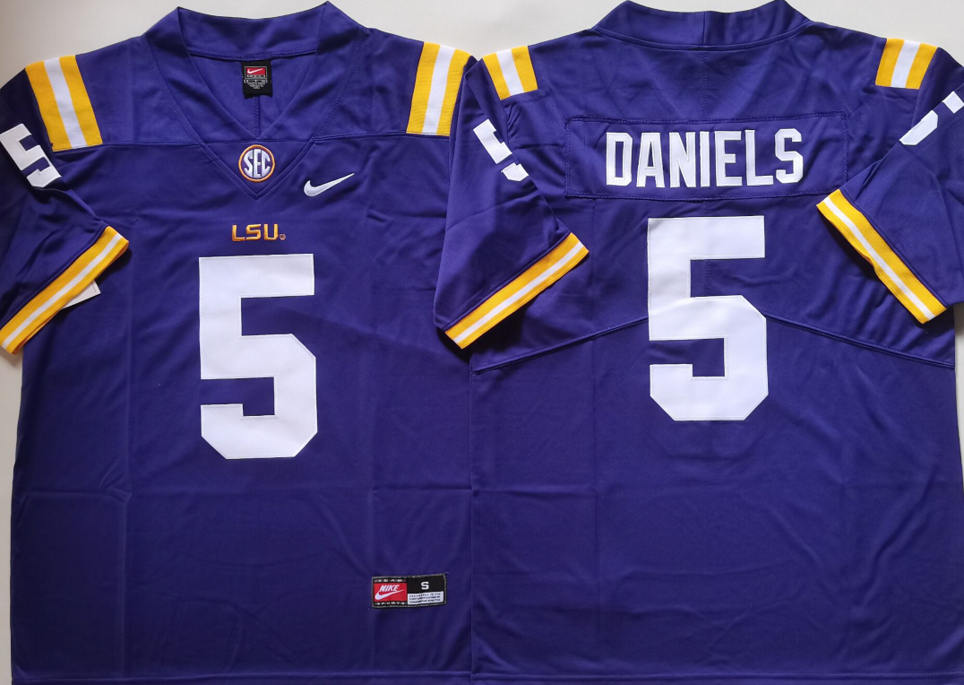 LSU Tigers Purple #5 DANIELS Stitched Jersey