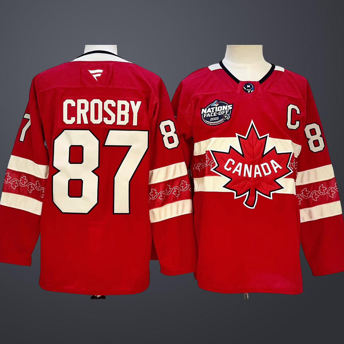 Men’s 4 Nations NHL Hockey #87 Sidney Crosby Jersey Red
