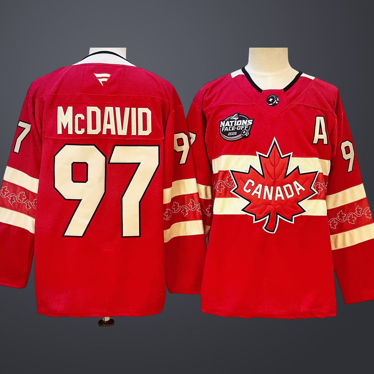 Men’s 4 Nations NHL Hockey #97 Connor McDavid Jersey Red