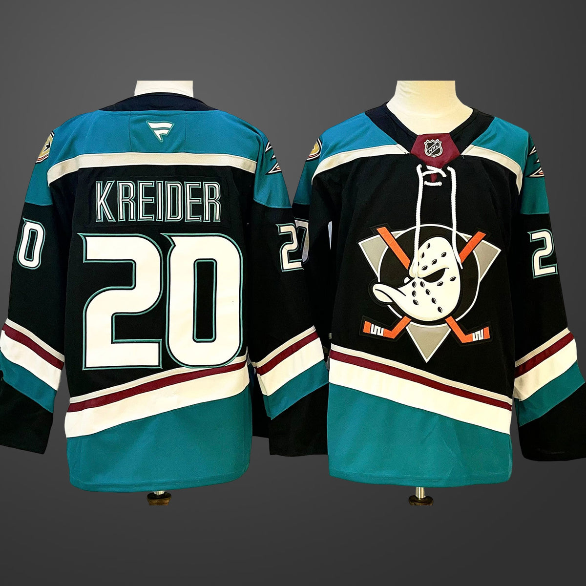 Men’s Anaheim Ducks #20 Chris Kreider BlackTeal 2024-25 Stitched Jersey